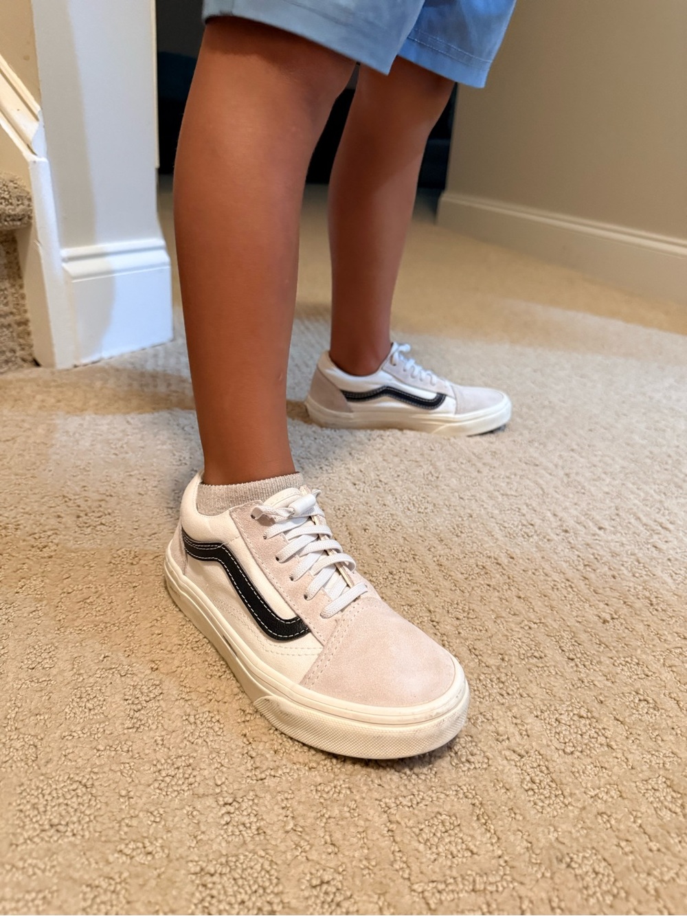 Vans Kids Low-Top Sneakers in White and Black